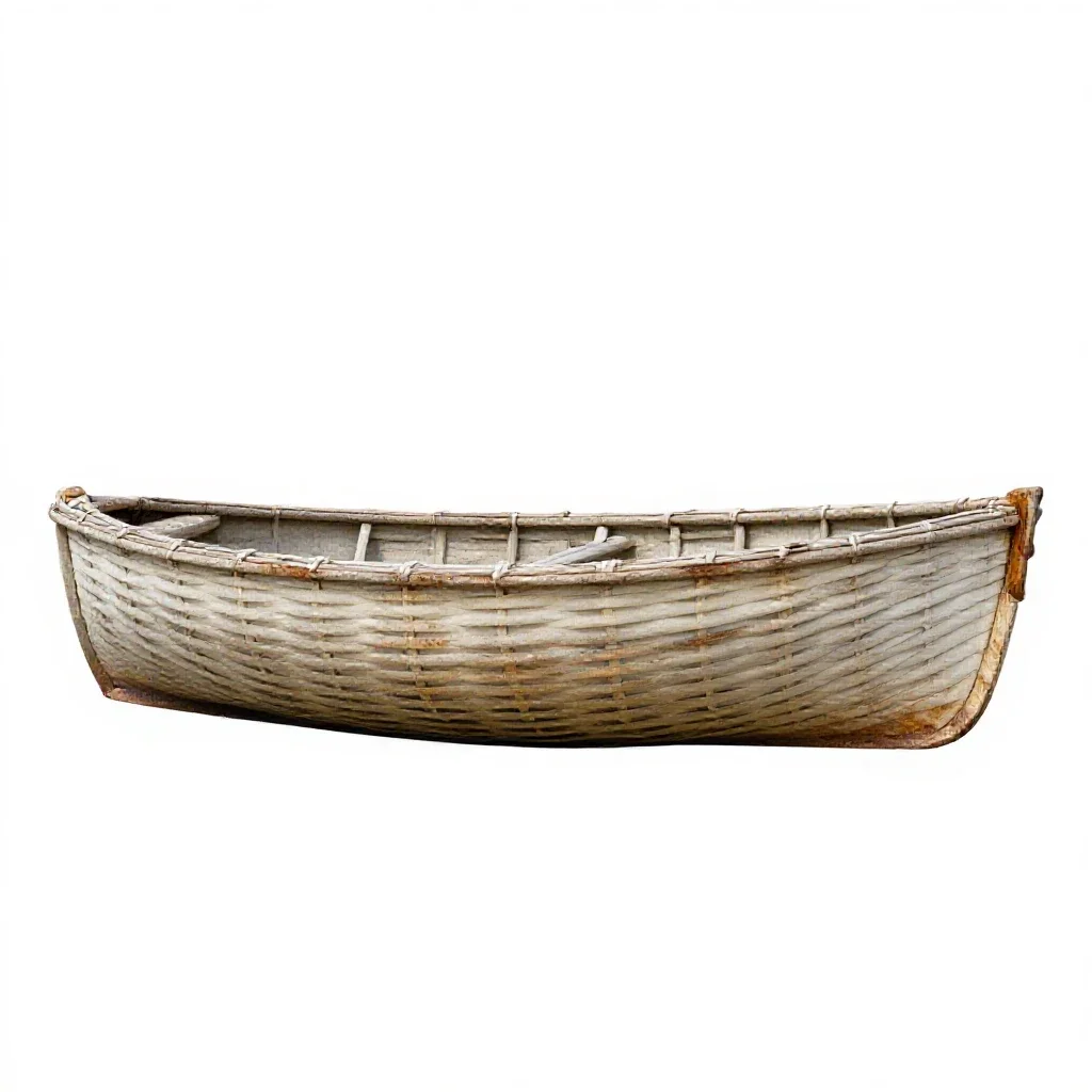 Coracle isolated on a white background