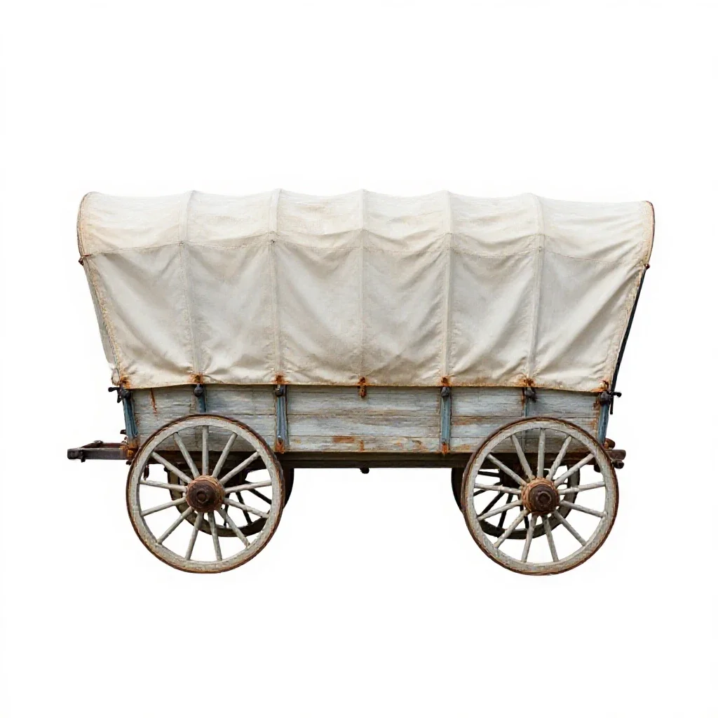 Covered wagon isolated on a white background
