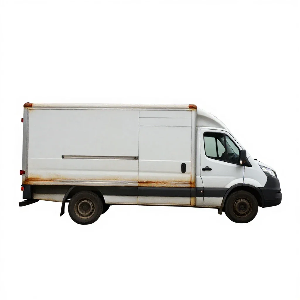 Delivery truck isolated on a white background
