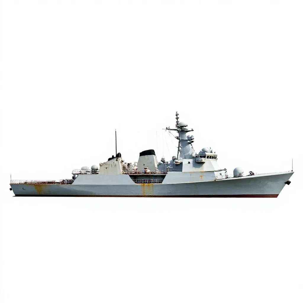 Destroyer escort isolated on a white background