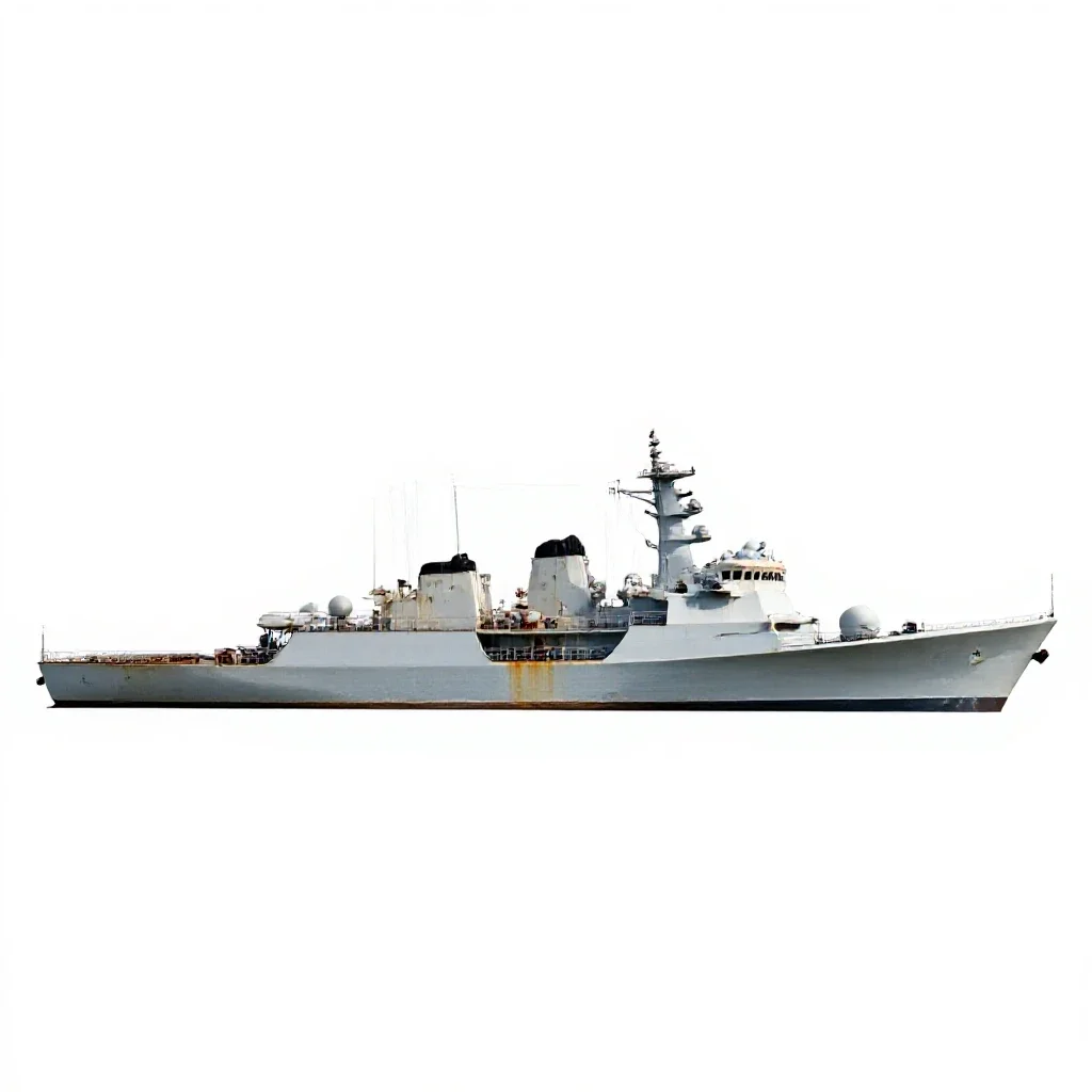 Destroyer isolated on a white background