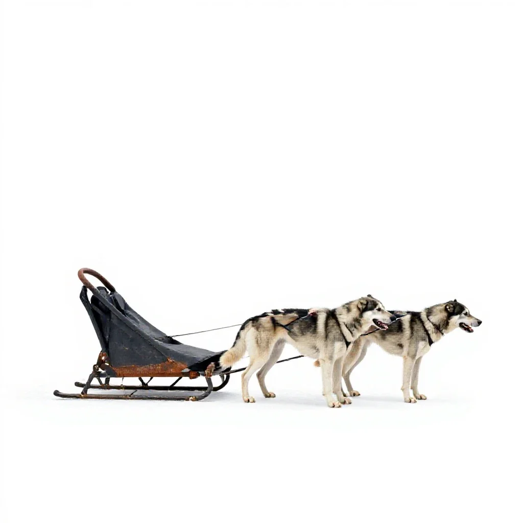 Dogsled isolated on a white background