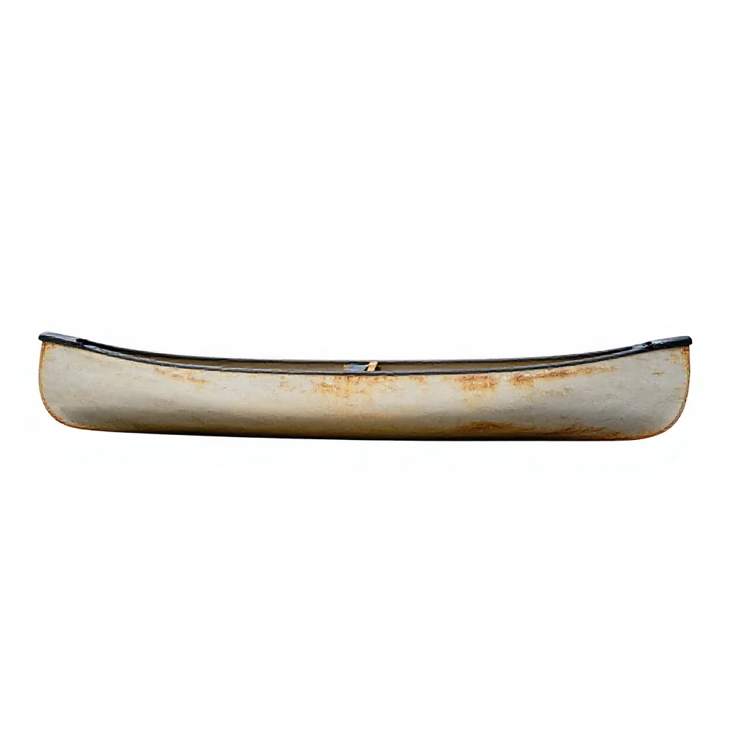 Dugout canoe isolated on a white background