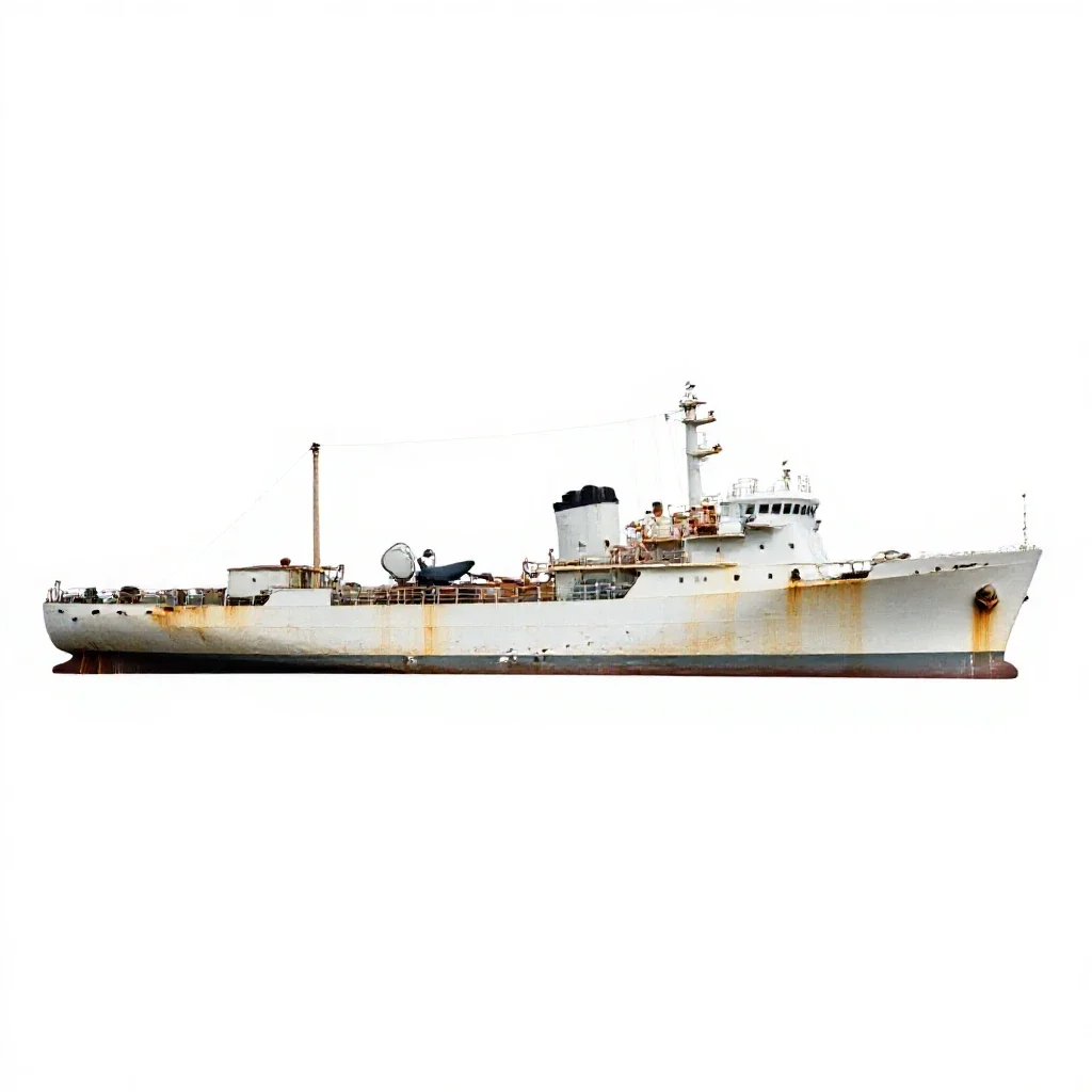 Factory ship isolated on a white background