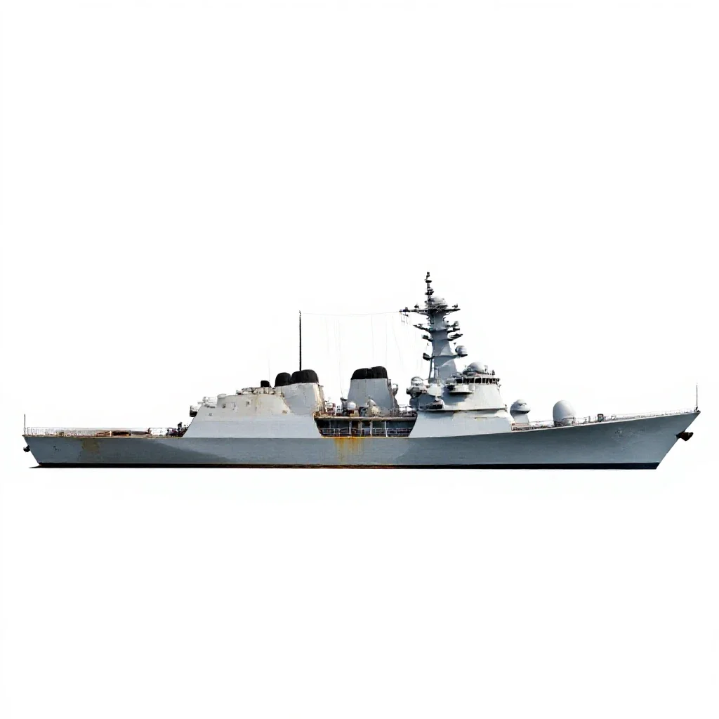 Frigate isolated on a white background