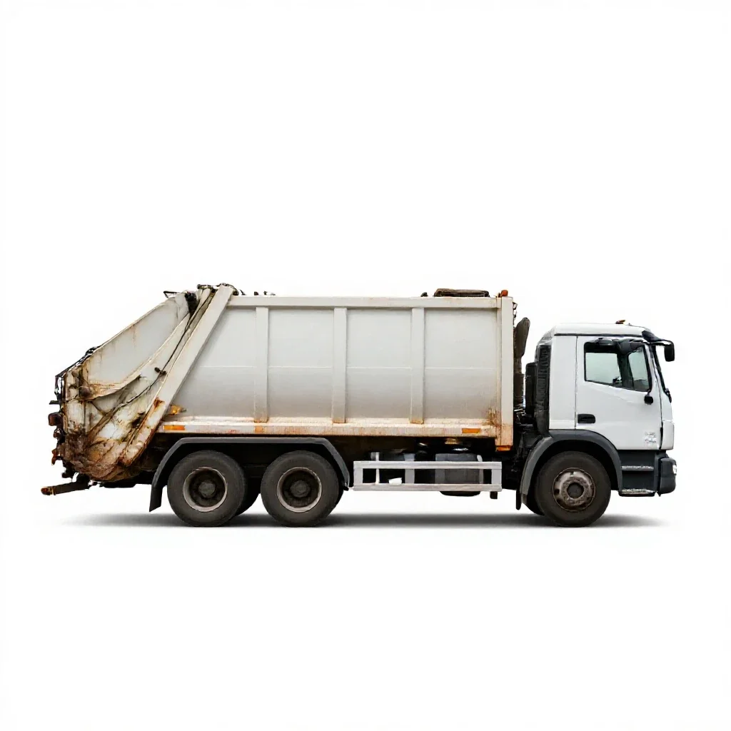 Garbage truck isolated on a white background