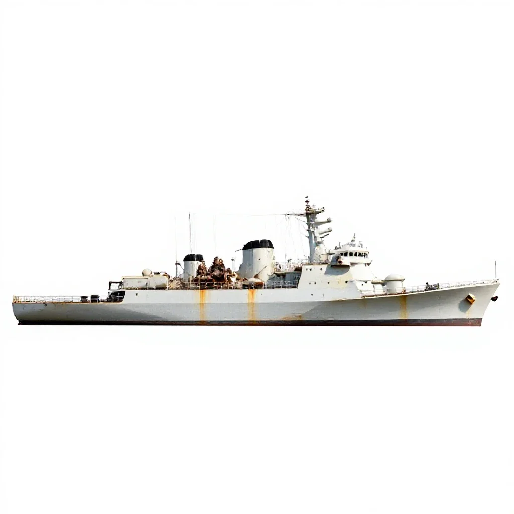 Gas-turbine ship isolated on a white background