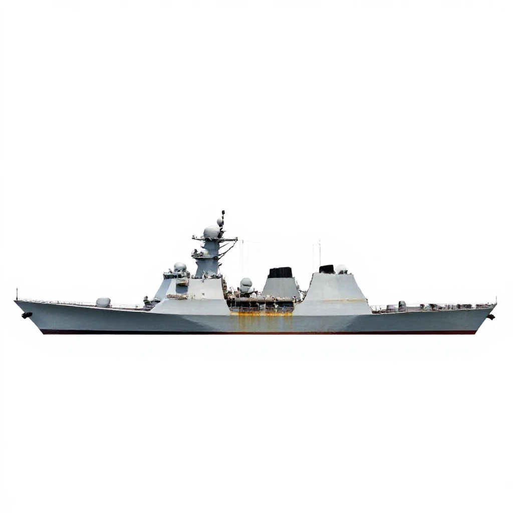 Guided missile cruiser isolated on a white background