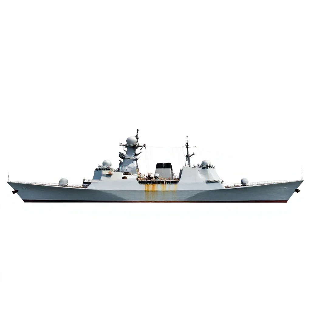 Guided missile frigate isolated on a white background