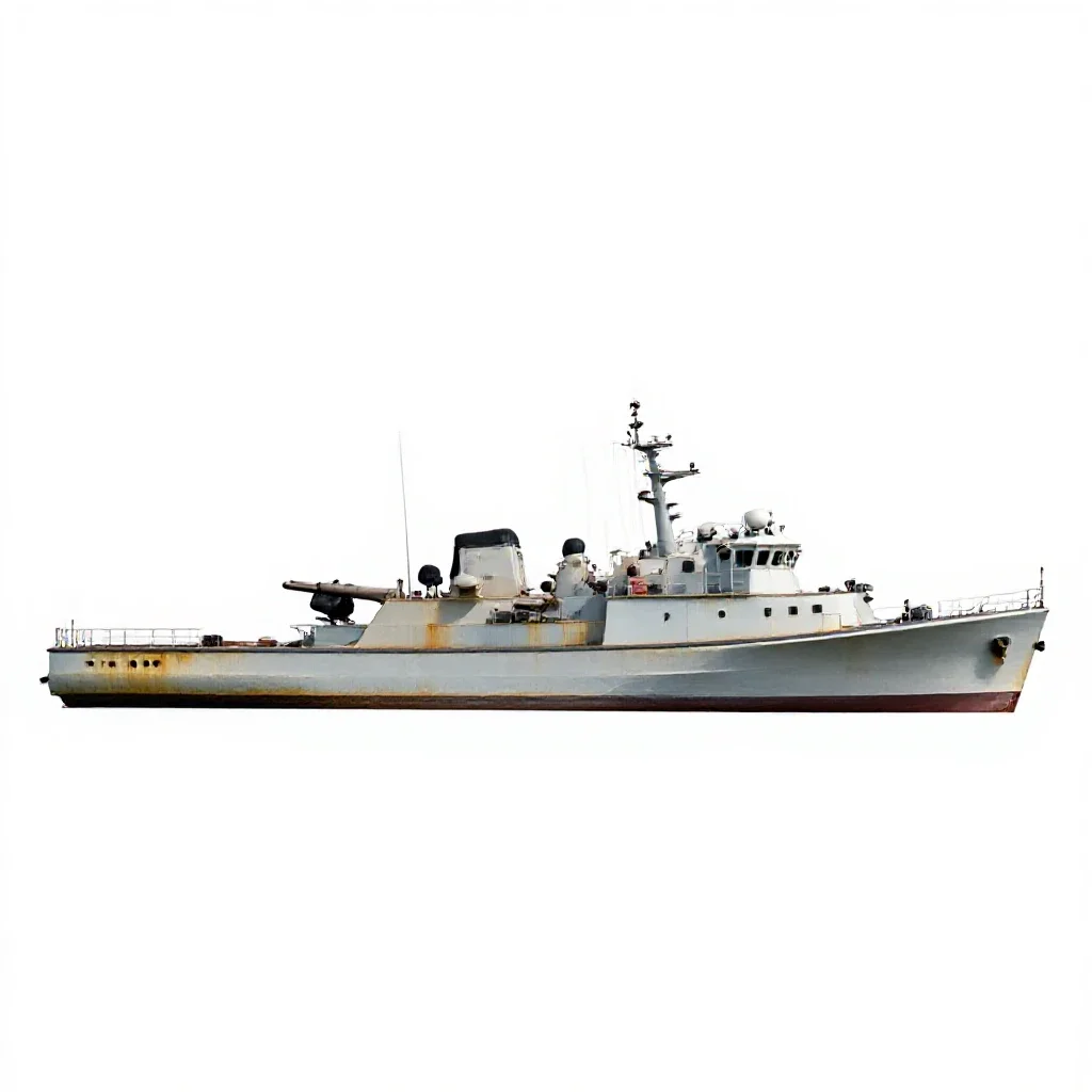 Gunboat isolated on a white background