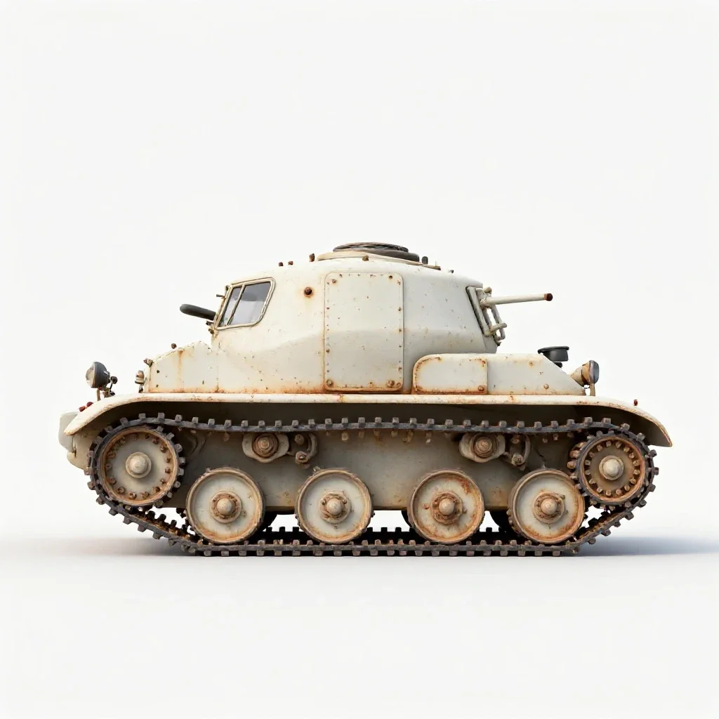 Half track isolated on a white background