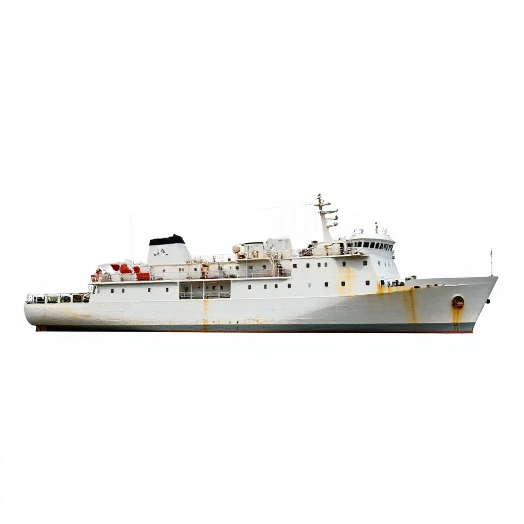 Hospital ship isolated on a white background