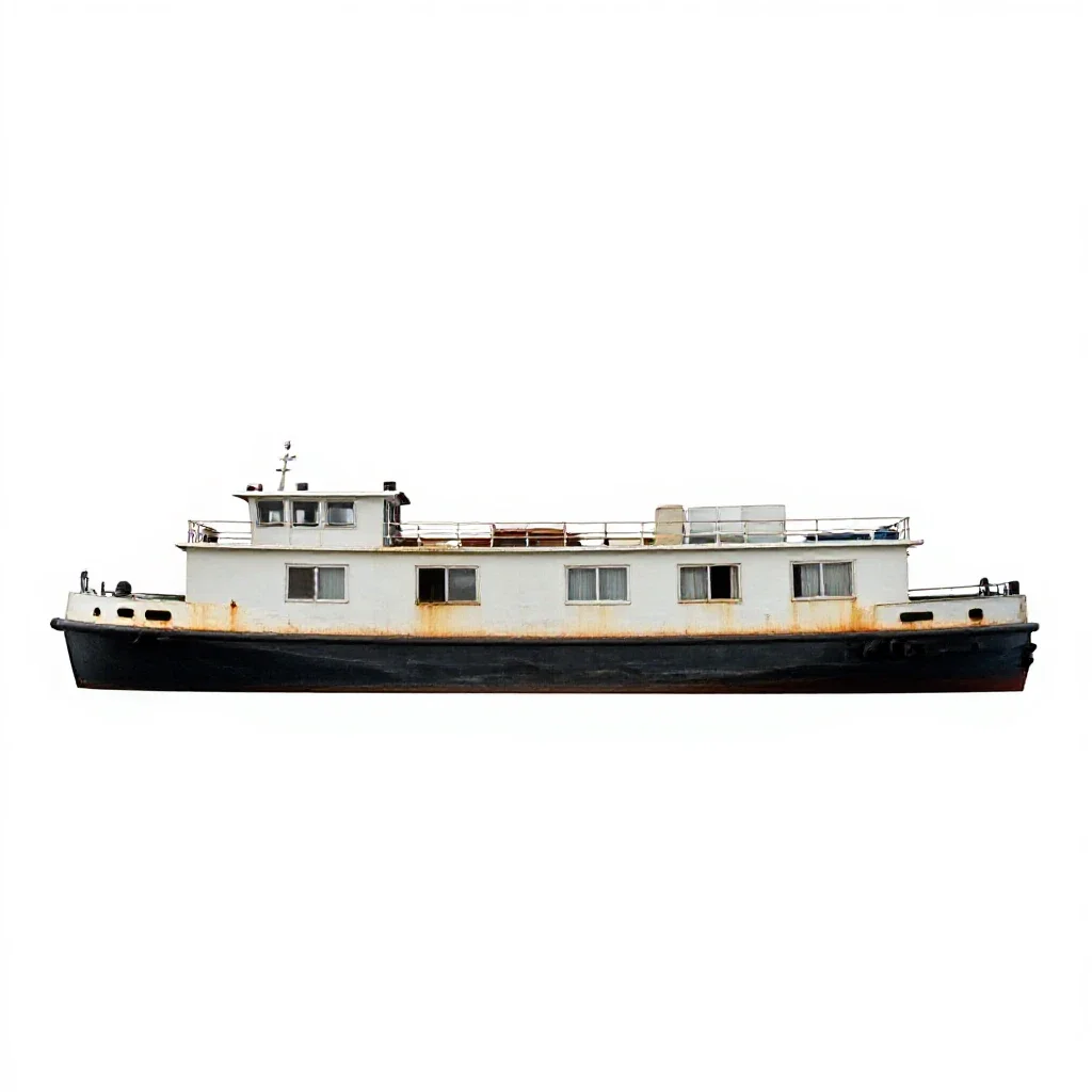 Houseboat isolated on a white background