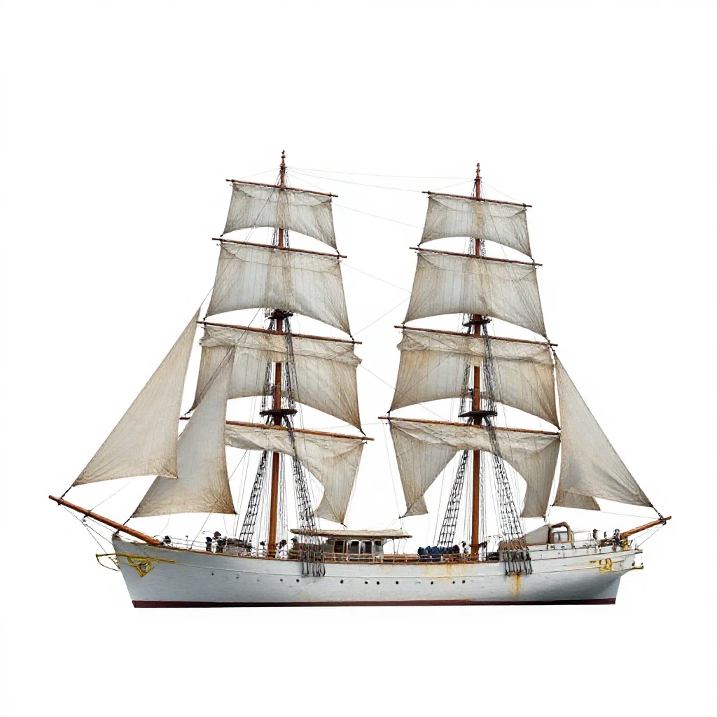 Ketch isolated on a white background