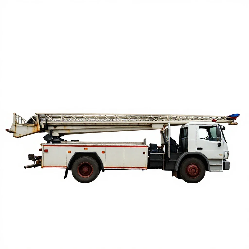 Ladder truck isolated on a white background