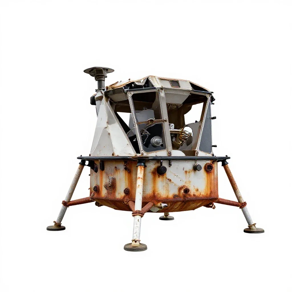 Lunar excursion module isolated on a white background