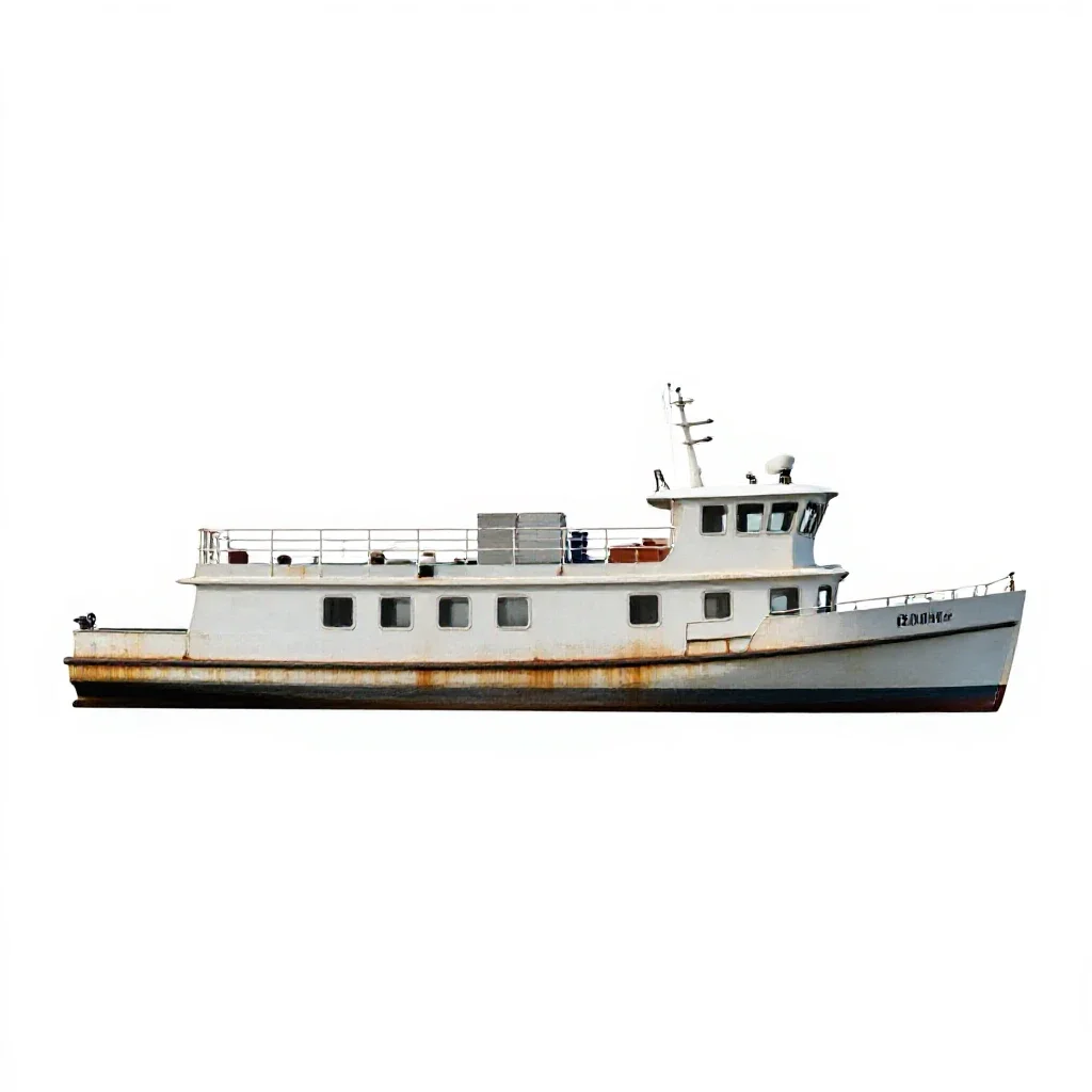 Mailboat isolated on a white background