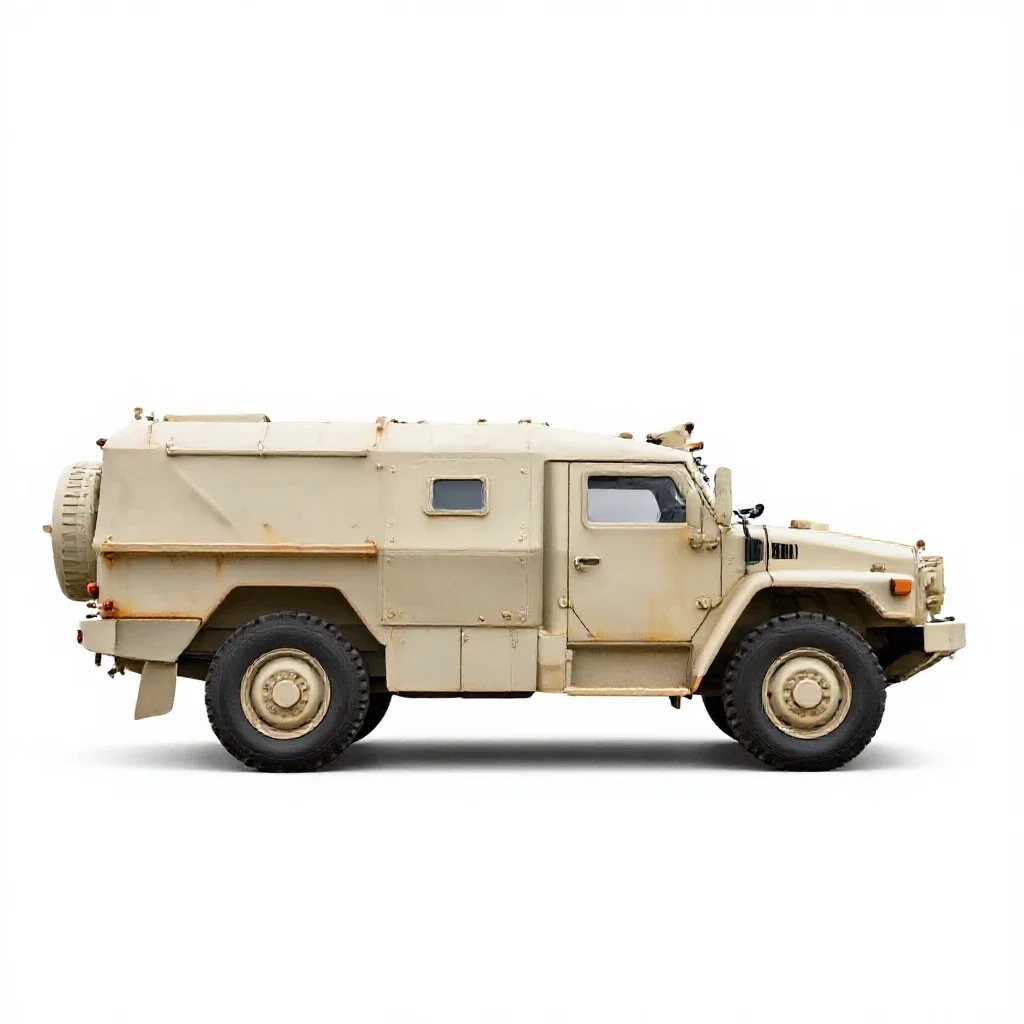 Military vehicle isolated on a white background