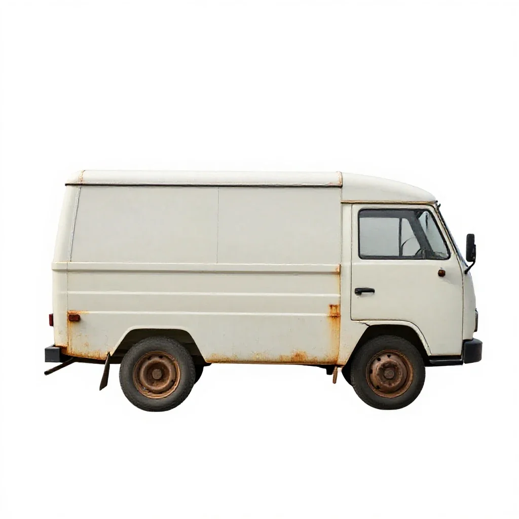 Milk float isolated on a white background