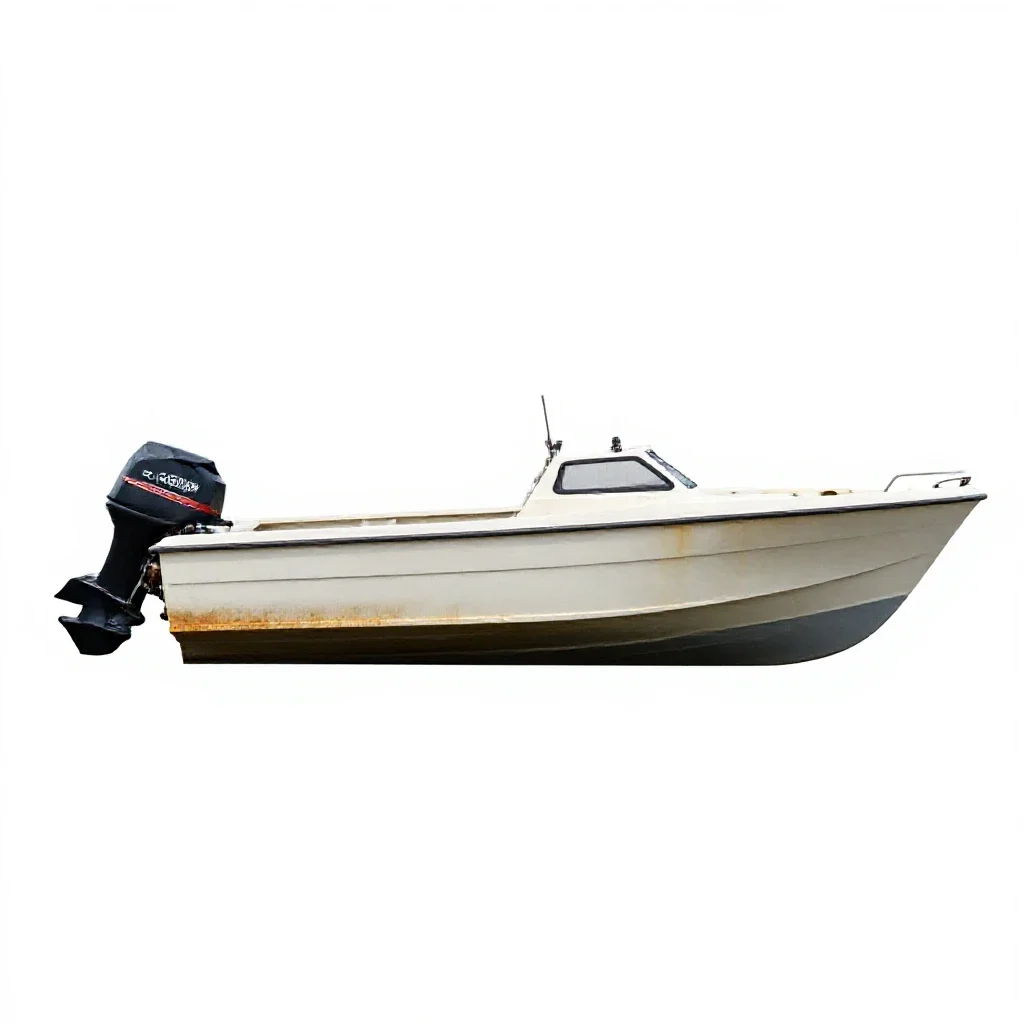 Motorboat isolated on a white background