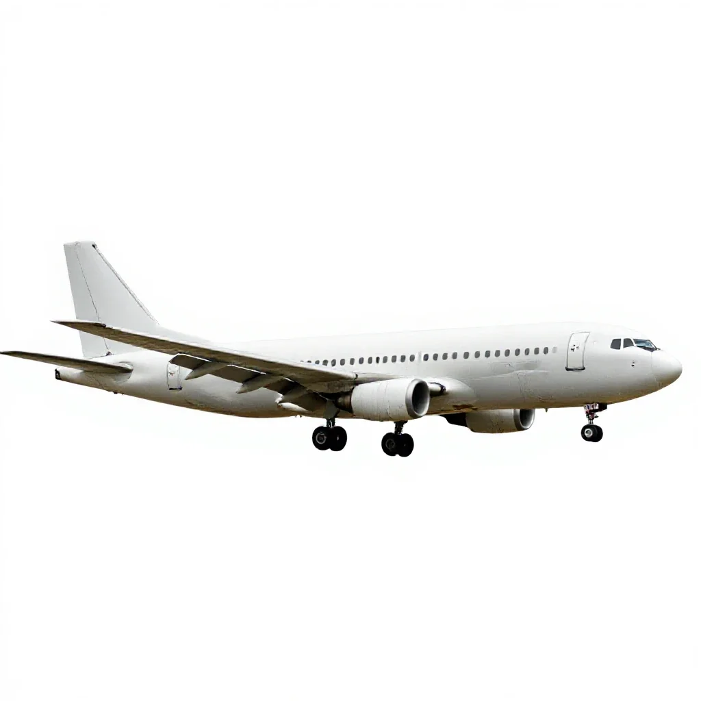 Multiengine airplane isolated on a white background