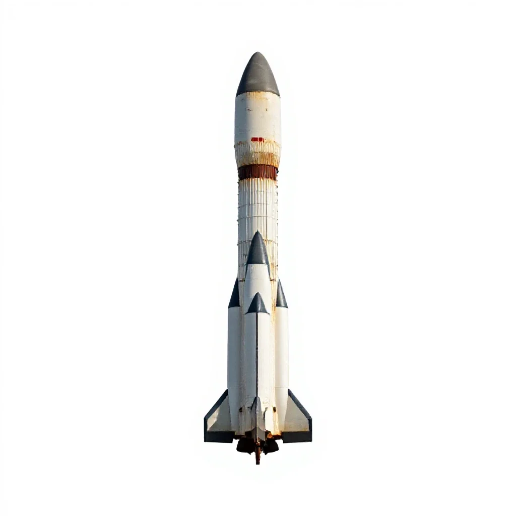 Multistage rocket isolated on a white background
