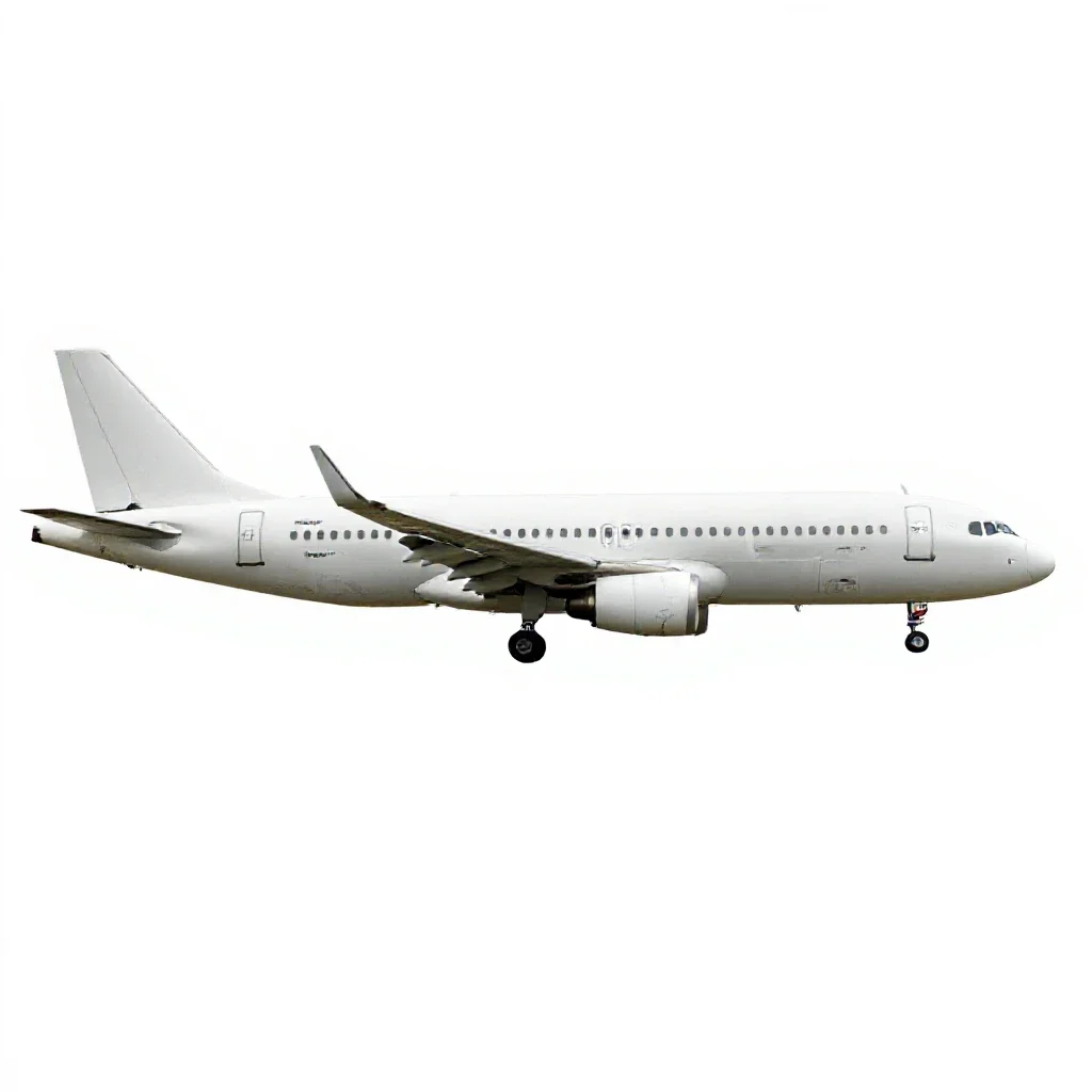 Narrowbody aircraft isolated on a white background