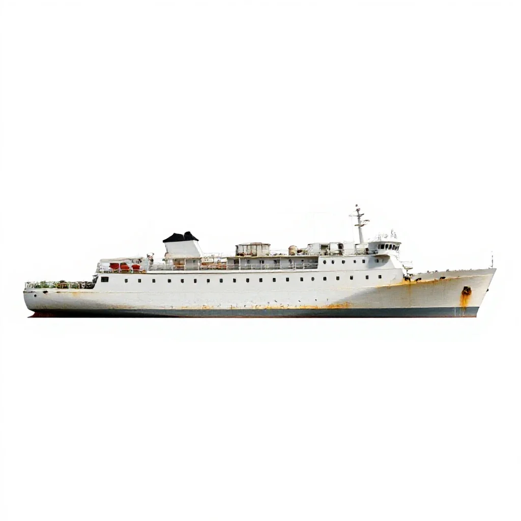 Passenger ship isolated on a white background