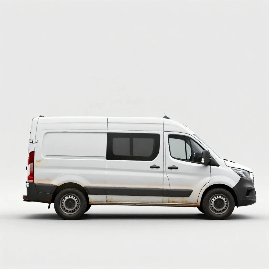 Passenger van isolated on a white background