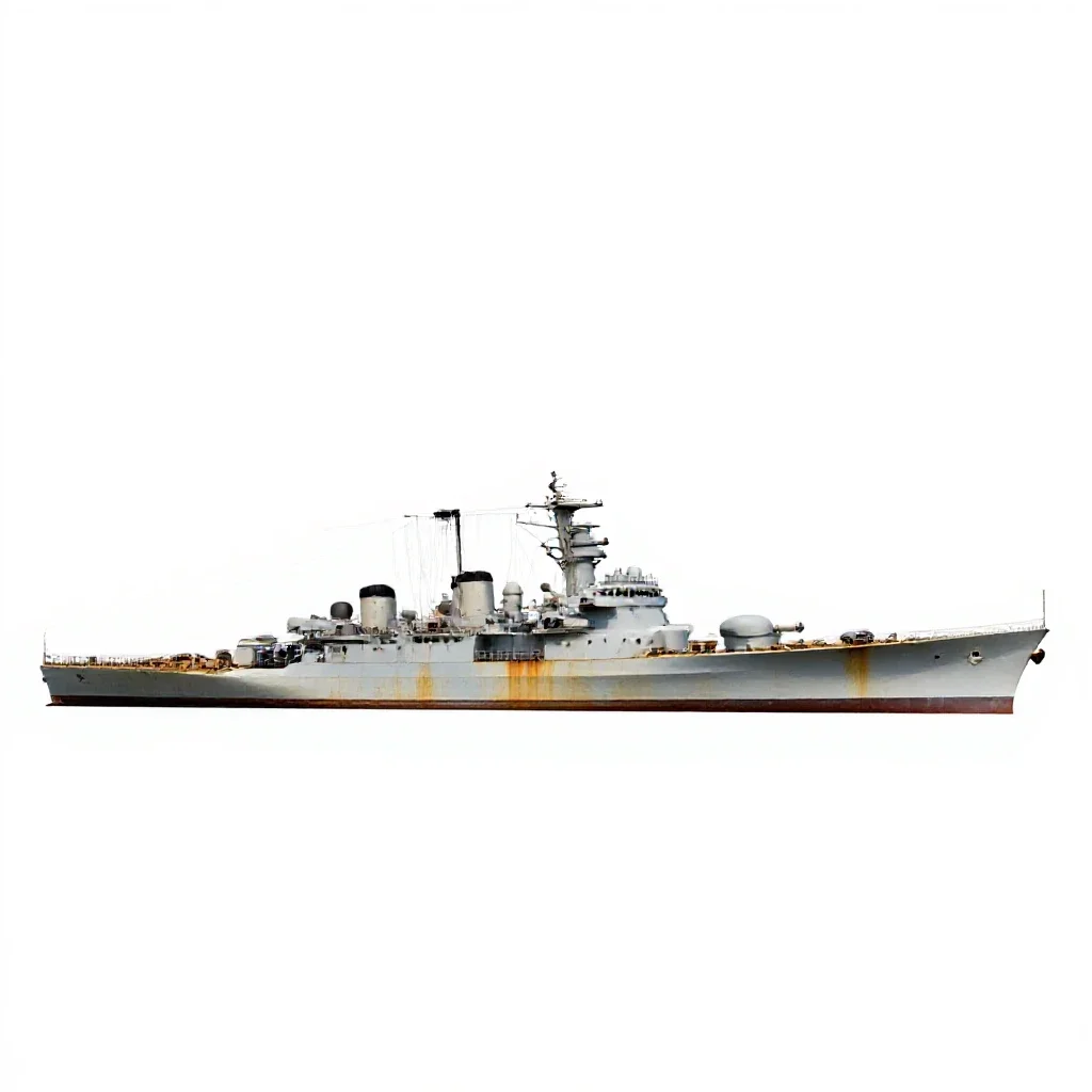 Pocket battleship isolated on a white background