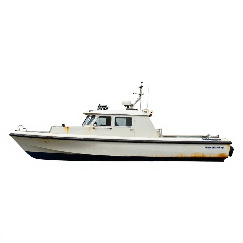 Police boat isolated on a white background