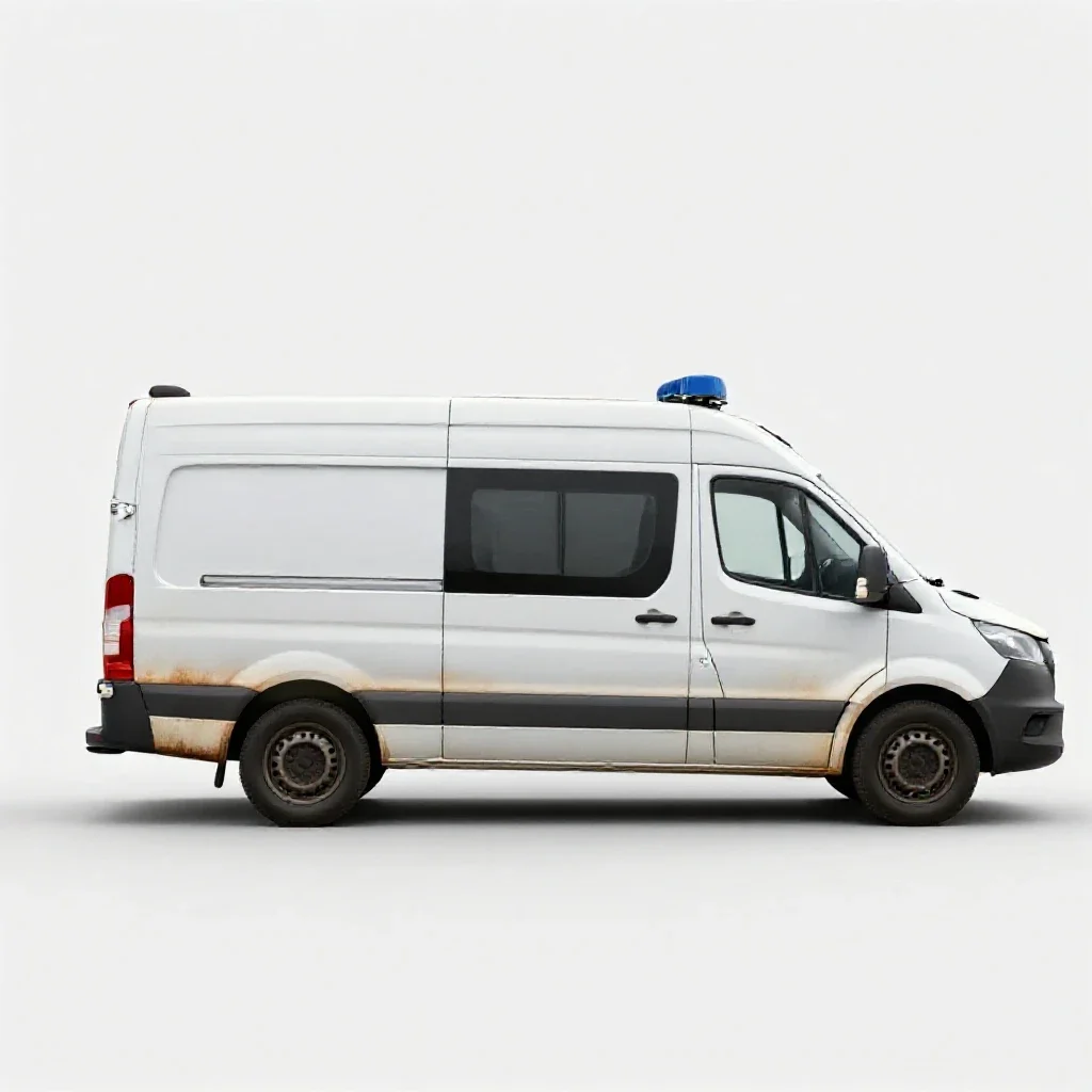Police van isolated on a white background