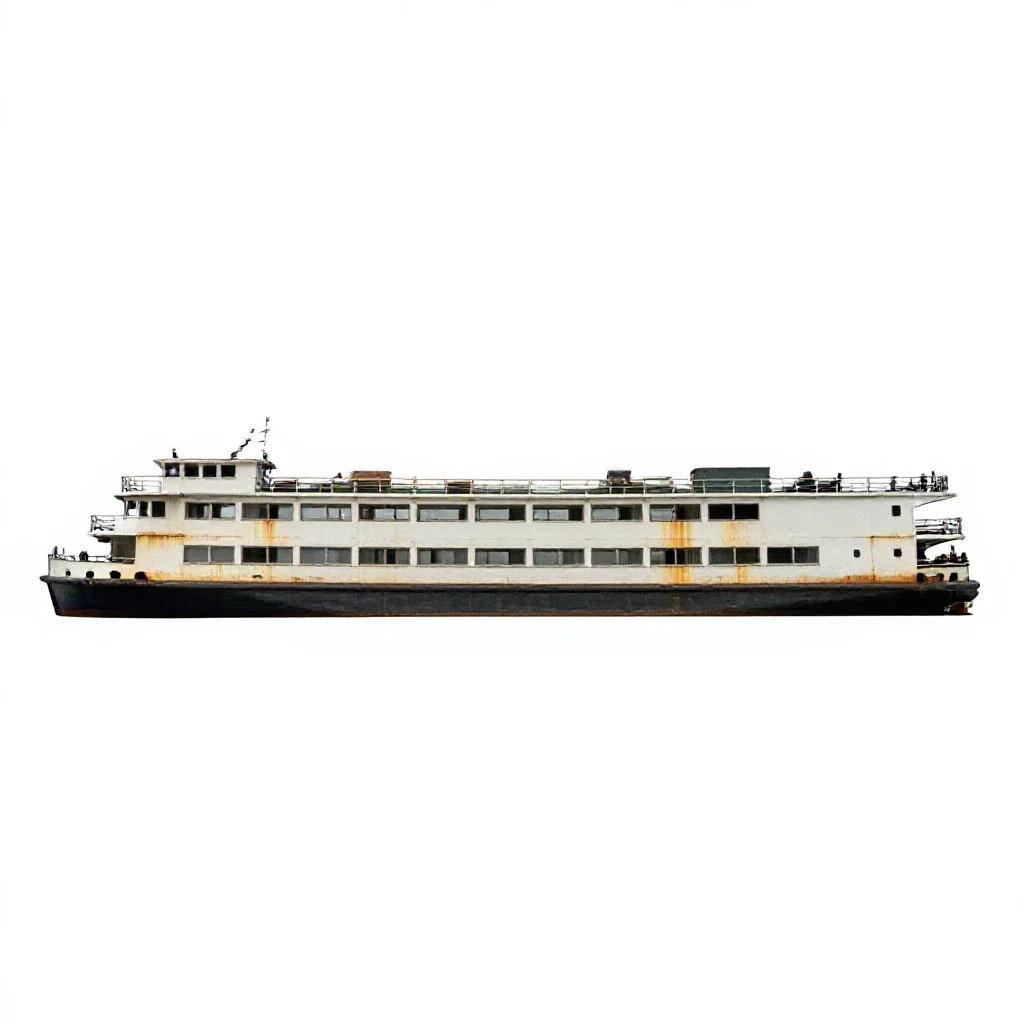 River boat isolated on a white background