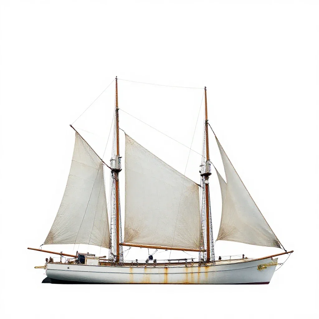 Sailing vessel isolated on a white background
