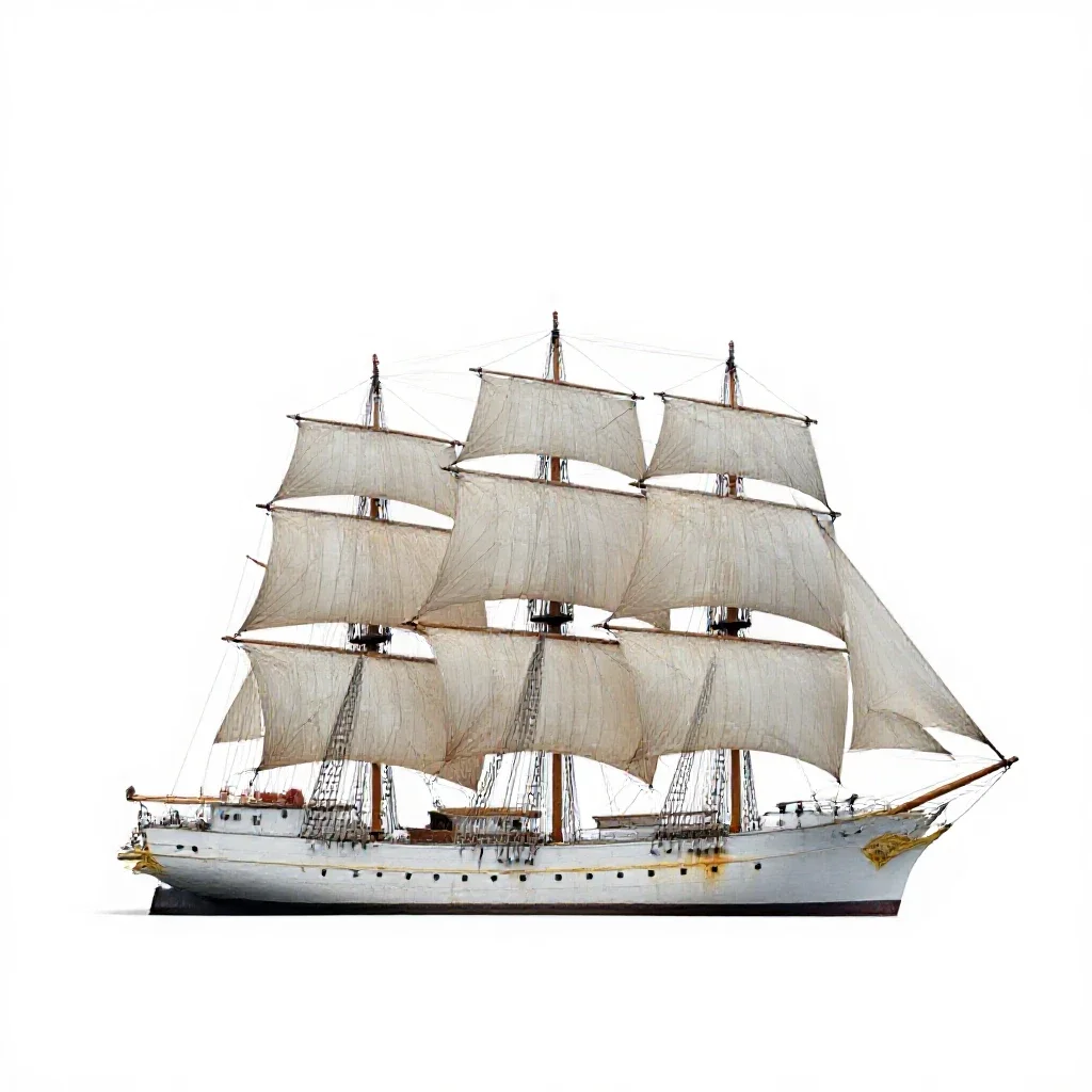 Schooner isolated on a white background
