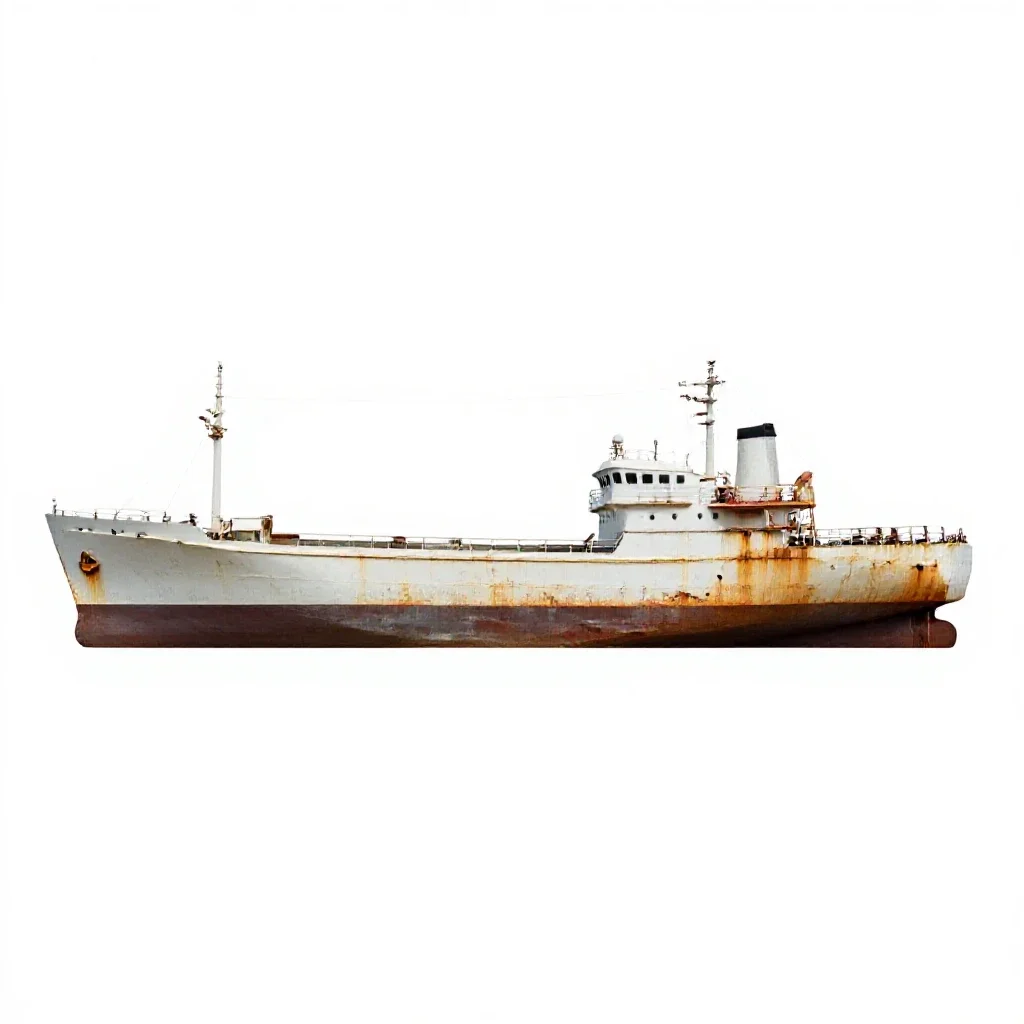 Shipwreck isolated on a white background