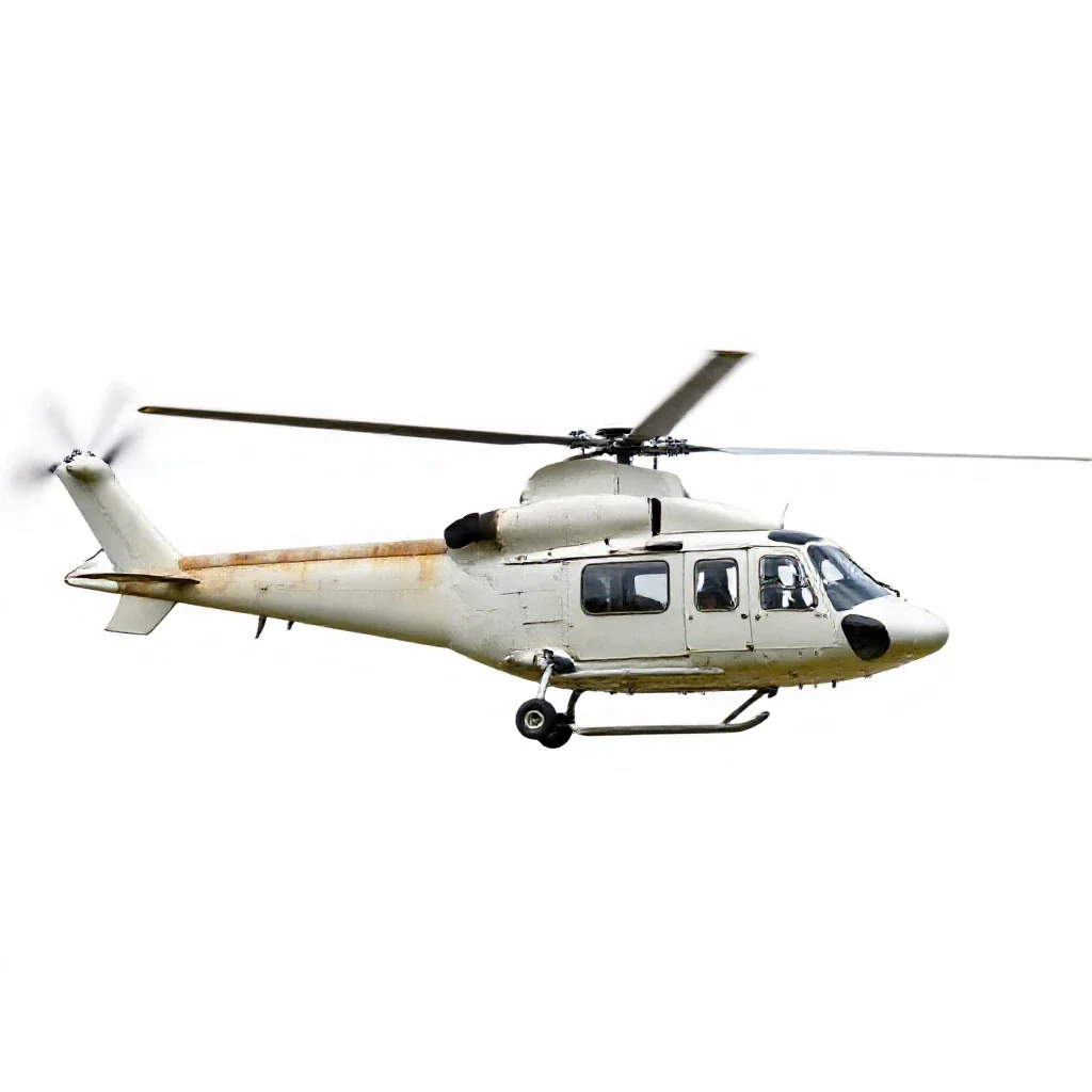 Shuttle helicopter isolated on a white background