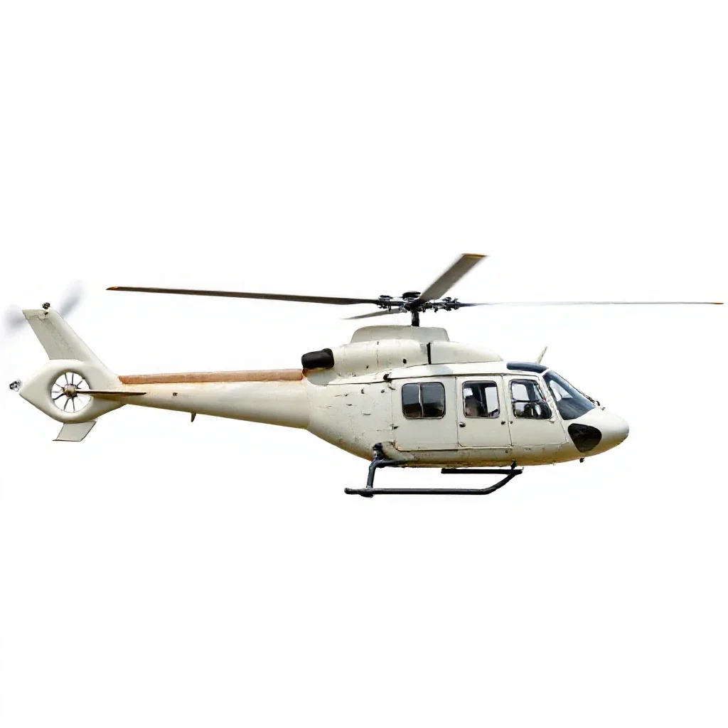 Single-rotor helicopter isolated on a white background
