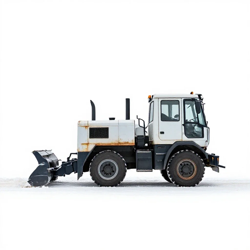 Snowplow isolated on a white background