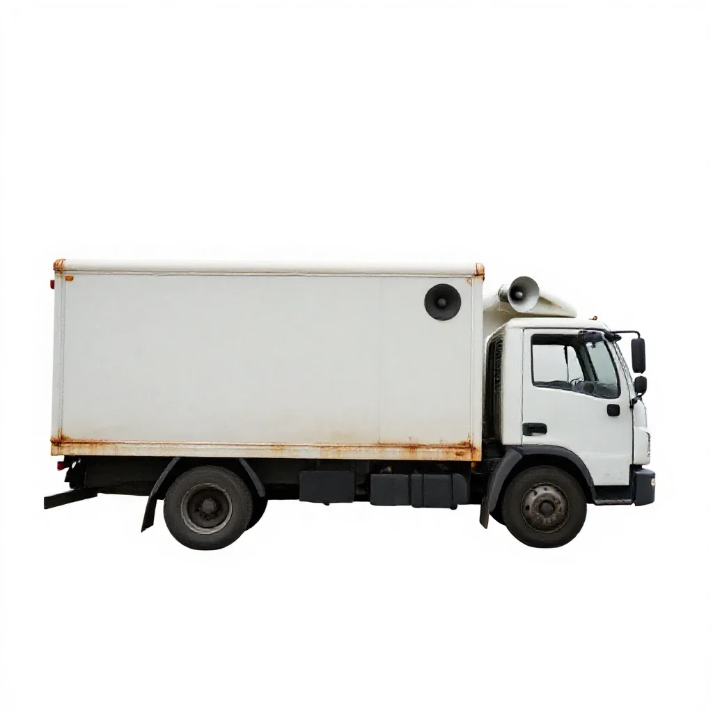 Sound truck isolated on a white background