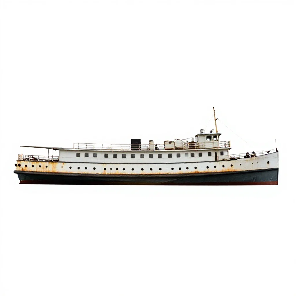 Steamboat isolated on a white background