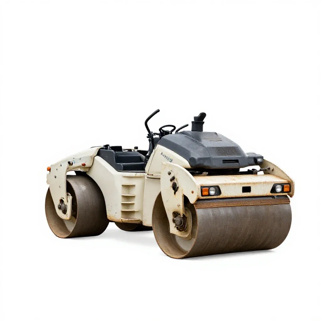 Steamroller isolated on a white background