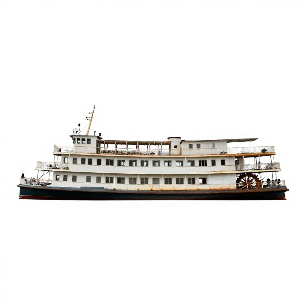 Sternwheeler isolated on a white background