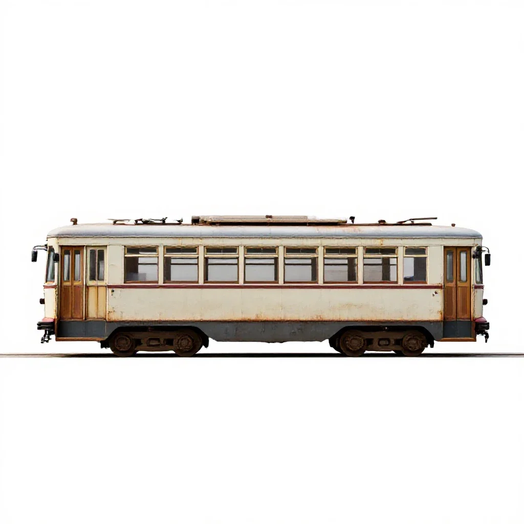 Streetcar isolated on a white background