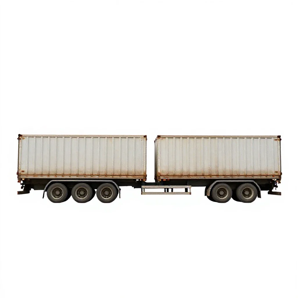 Tandem trailer isolated on a white background
