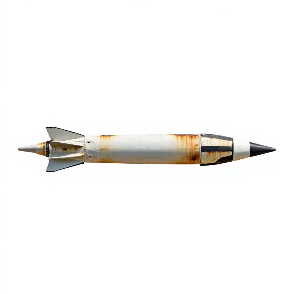 Test rocket isolated on a white background