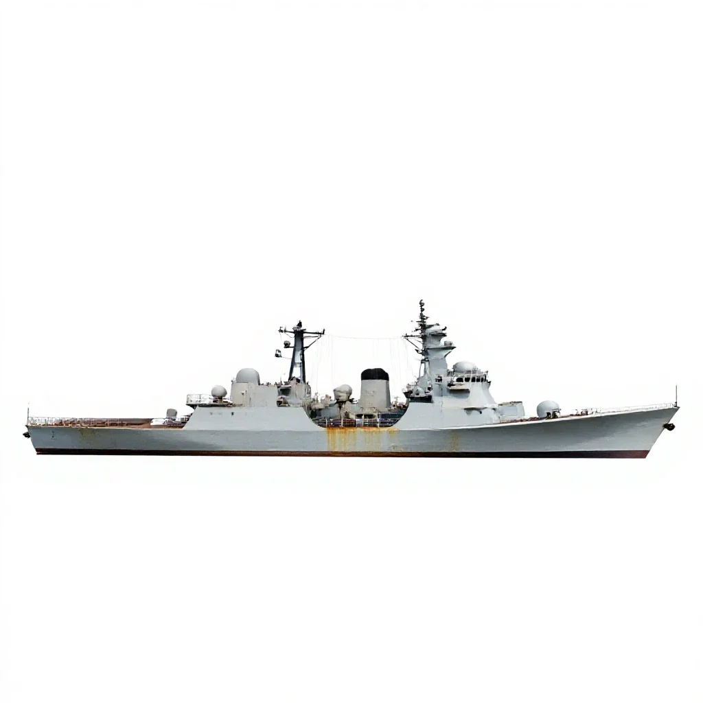 Torpedo-boat destroyer isolated on a white background