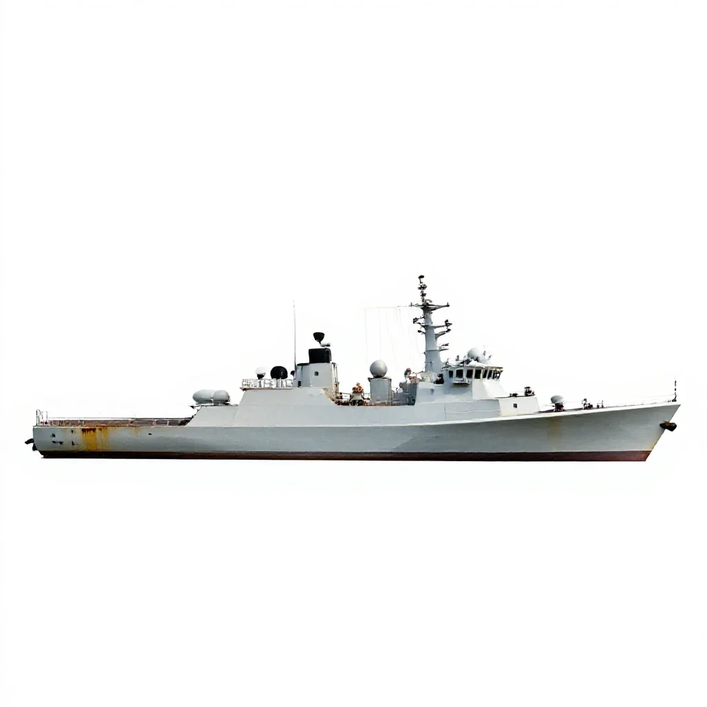 Torpedo boat isolated on a white background