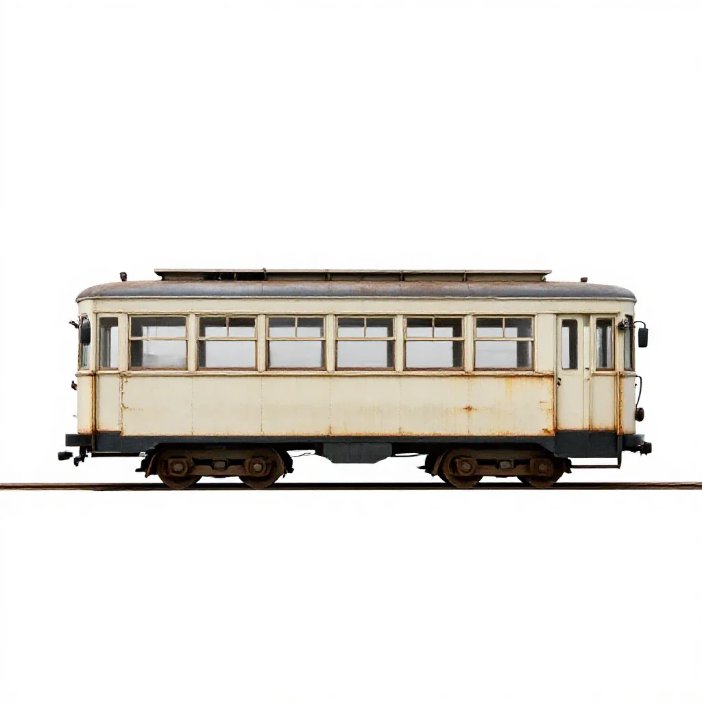 Tramcar isolated on a white background