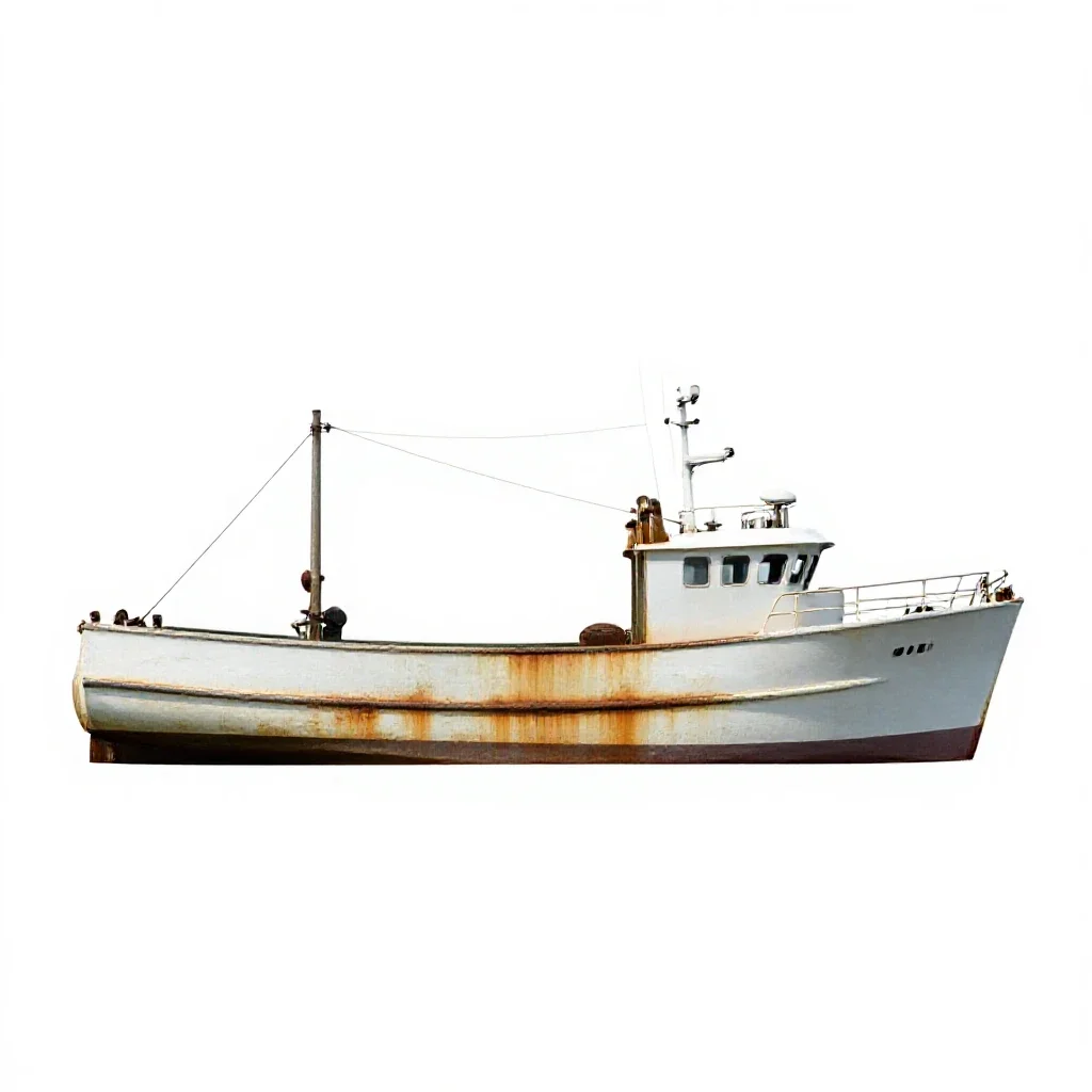 Trawler isolated on a white background
